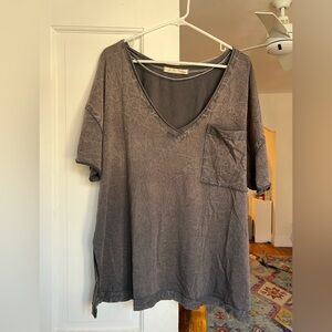 Free People We the Free oversized V-neck T-shirt, size large